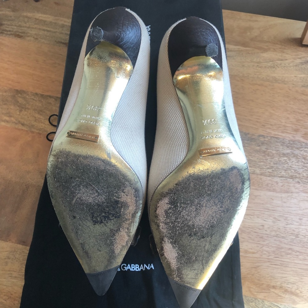 Dolce & Gabbana heels tan and dark brown - Picture 4 of 5